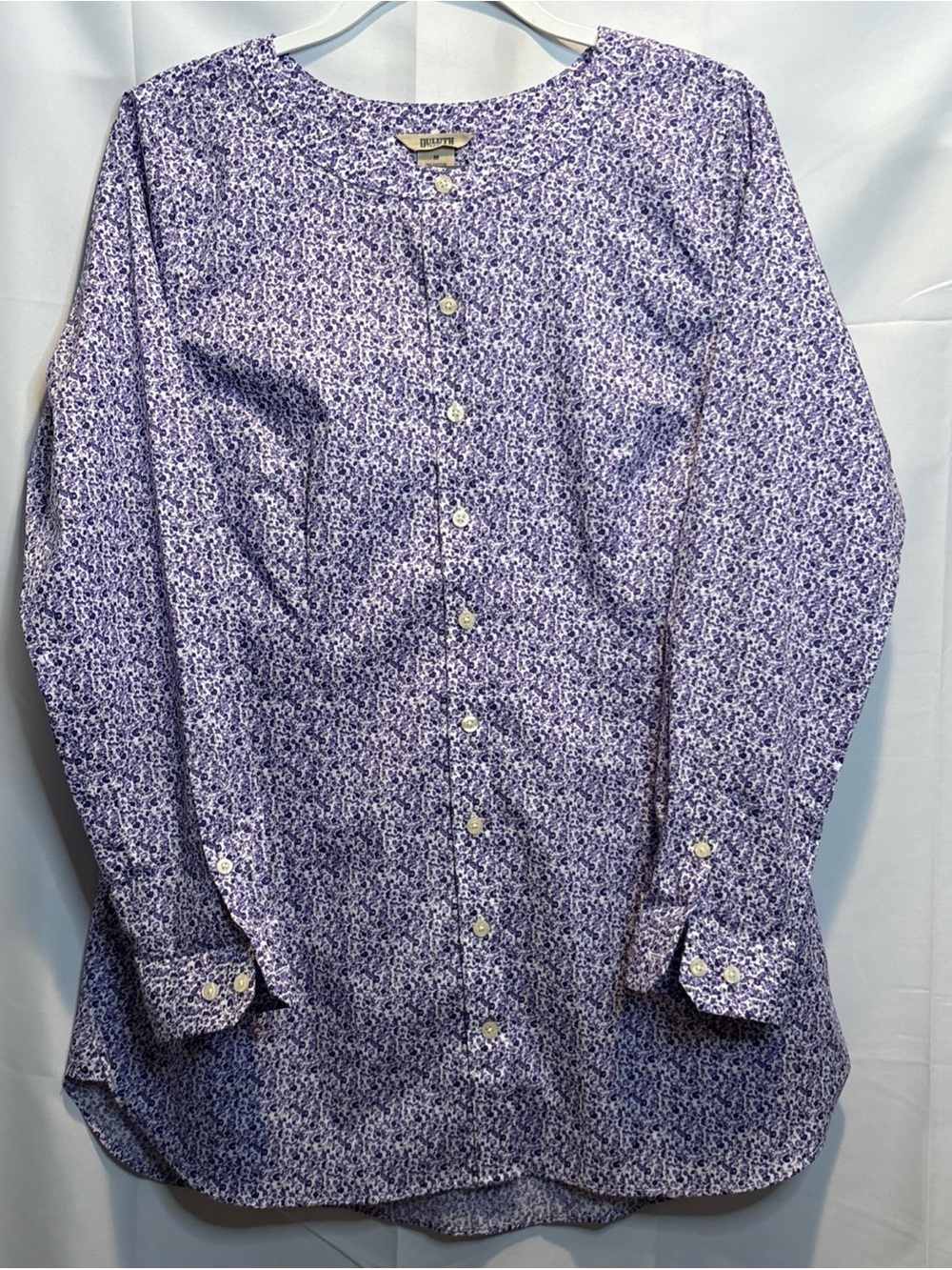 Duluth Trading Co Purple Floral Button-Up Top
